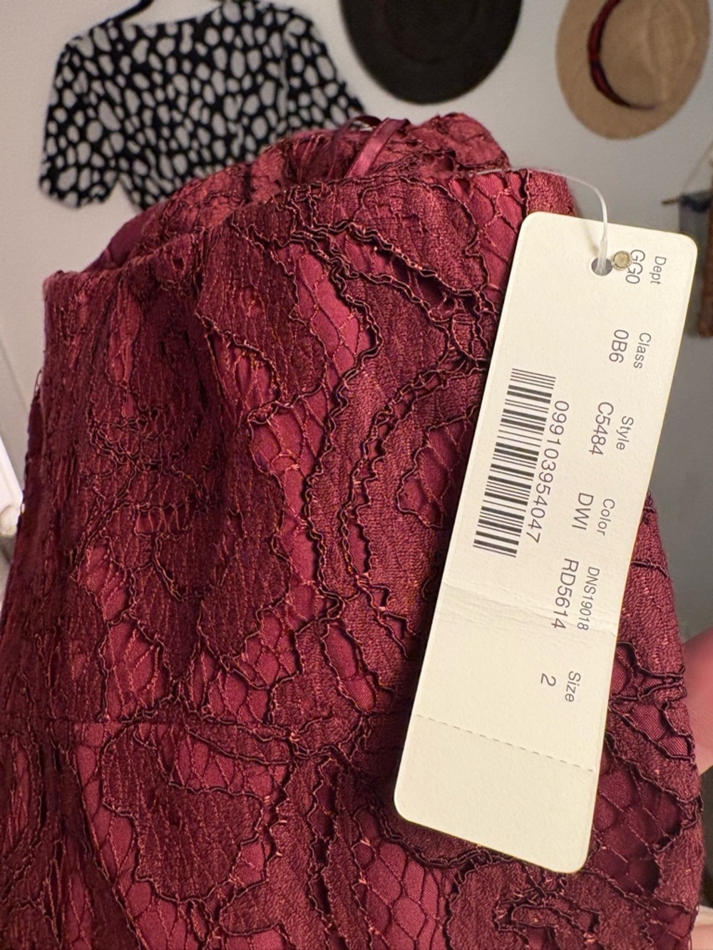 J. Crew Burgundy Lace Overlay Cocktail Dress - Picture 2 of 5